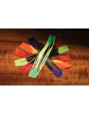 Hareline Dubbin Crazy Legs Tipped in Pearl and Flourescent Orange